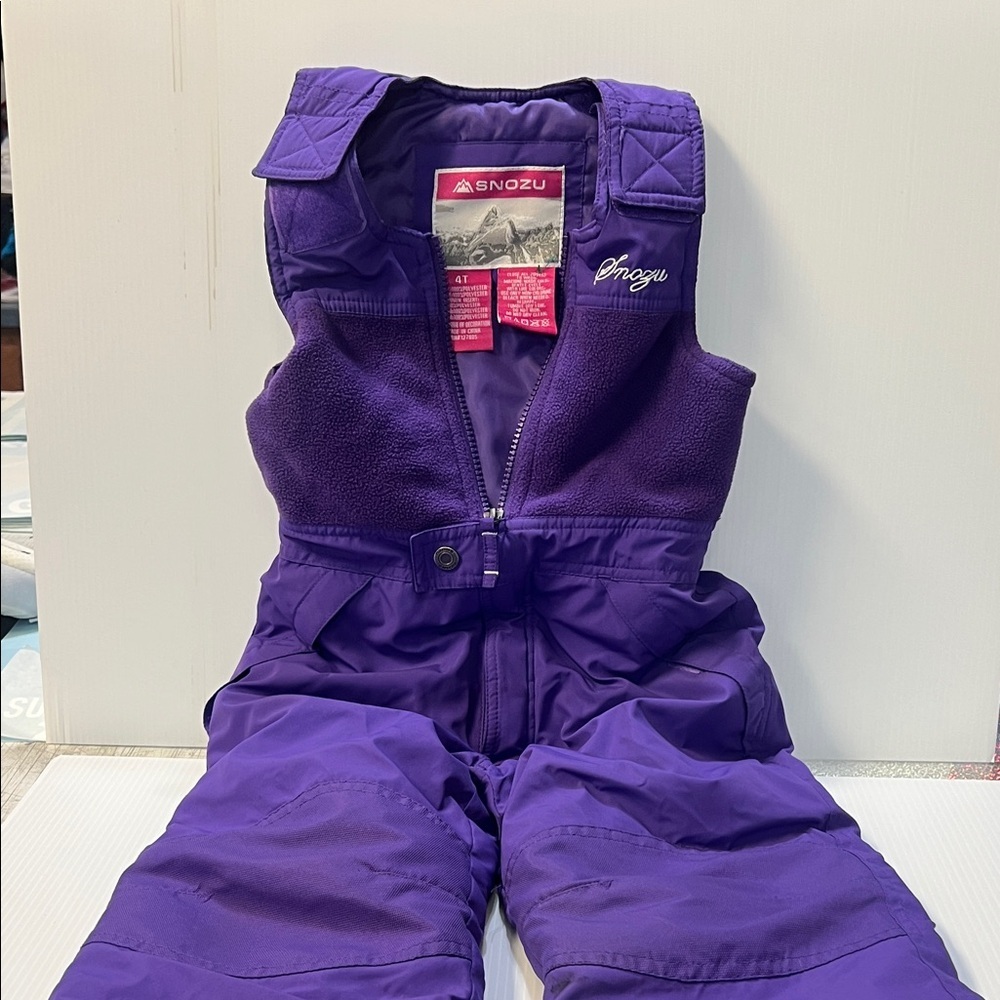 Snozu Kids snow Overalls in Vibrant Purple